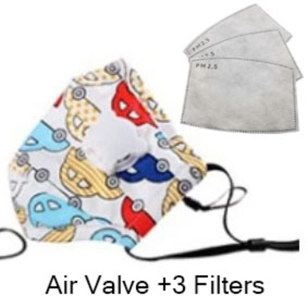 Children's Washable Cotton Face Mask - Cars